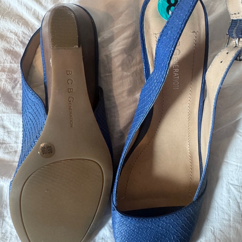 Bcbgeneration Blue Textured Slingback Sandals - image 3